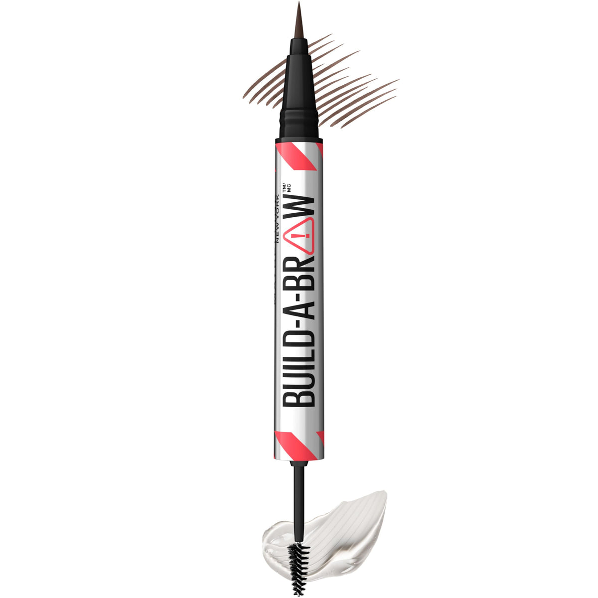 Maybelline Build-A-Brow front packaging showing Deep Brown, quick fuller brows