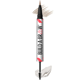 Maybelline Build-A-Brow front packaging showing product and shade Soft Brown benefits natural definition