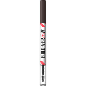 Maybelline Build-A-Brow in a makeup bag ready for on-the-go brow touch-ups