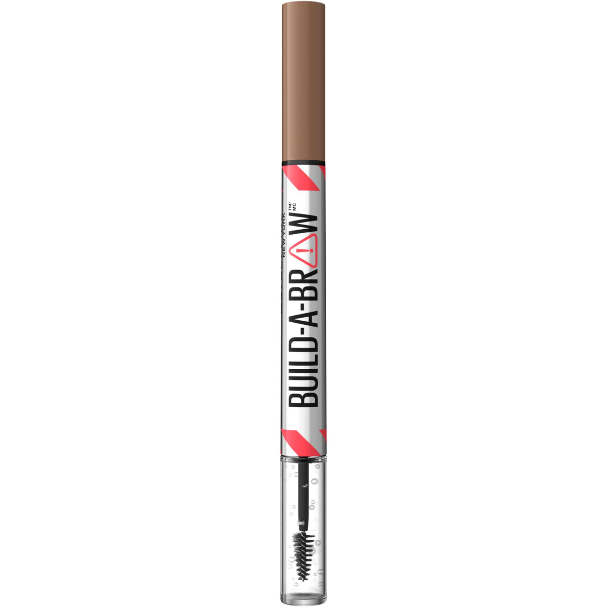 Maybelline Build-A-Brow placed with travel items highlighting easy touch-ups and all-day hold