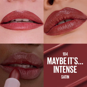 MAYBELLINE bullet close-up showing creamy texture and smooth glide benefit