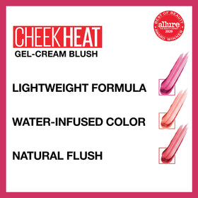 Maybelline cheek swatch applied on skin showing natural dewy finish benefit