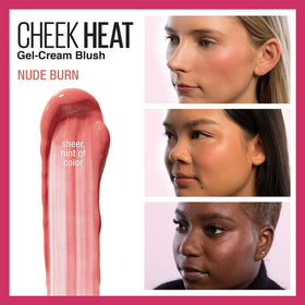 Maybelline gel-cream texture swatch showing blendable smooth pigments benefit
