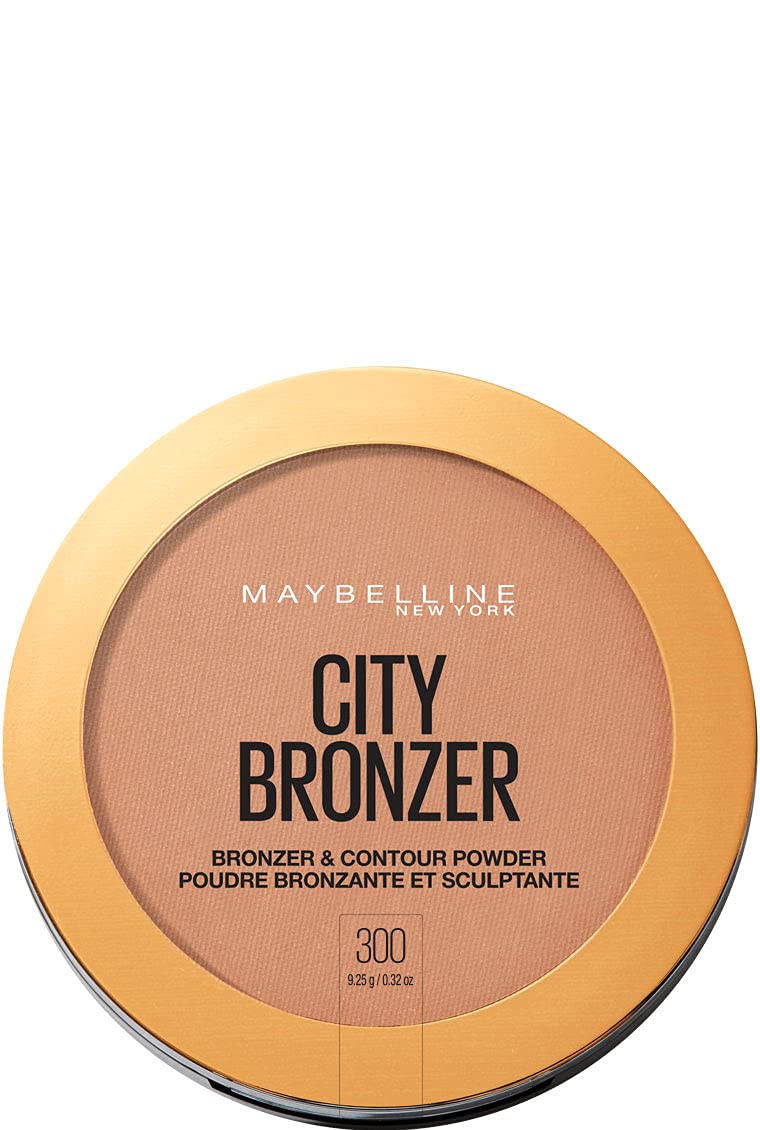 Maybelline compact front view showing sleek packaging and easy portability