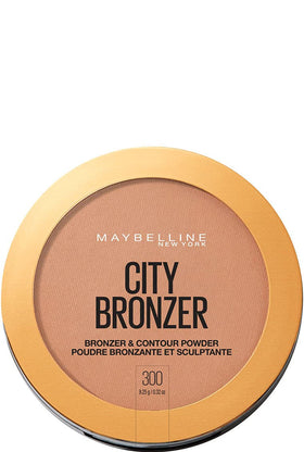 Maybelline compact front view showing sleek packaging and easy portability