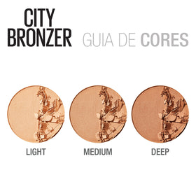 Maybelline City Bronzer open dual pan showing two shades for bronzing and contouring