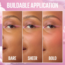 Maybelline Cloudtopia fingertip blending on cheek showing easy buildability benefit