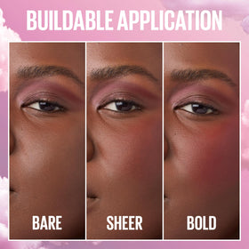 Maybelline Cloudtopia blended on cheeks showing blurred matte finish and natural flush