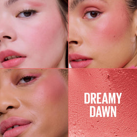 MAYBELLINE open mousse texture close-up showing airy formula that blends easily