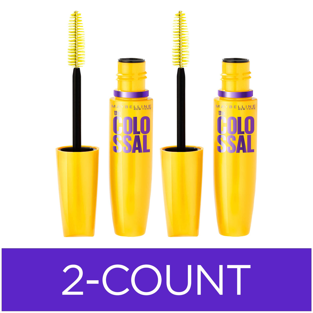 MAYBELLINE Colossal front packaging showing Classic Black and 2-count for value