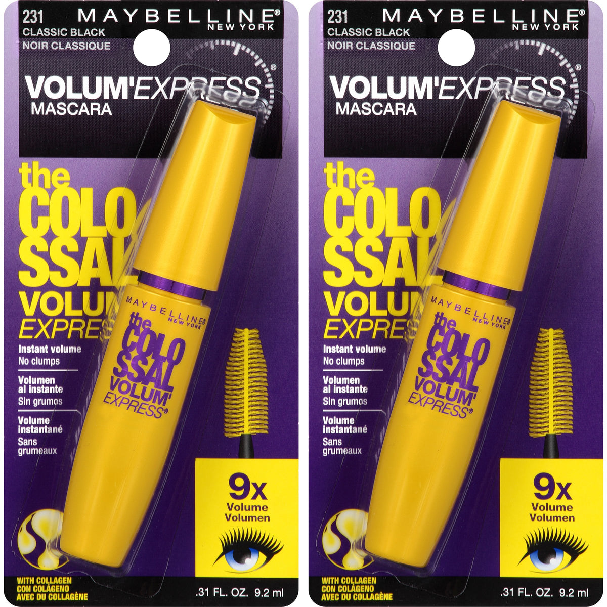 MAYBELLINE Colossal mega brush close-up coating lashes for fuller reach