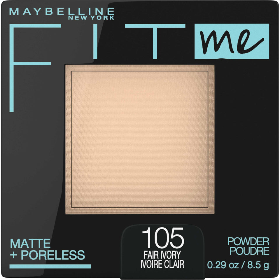 MAYBELLINE compact front showing sleek case and mirror for easy touch-ups