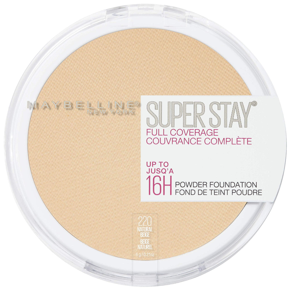 MAYBELLINE open compact showing pressed powder for smooth matte finish