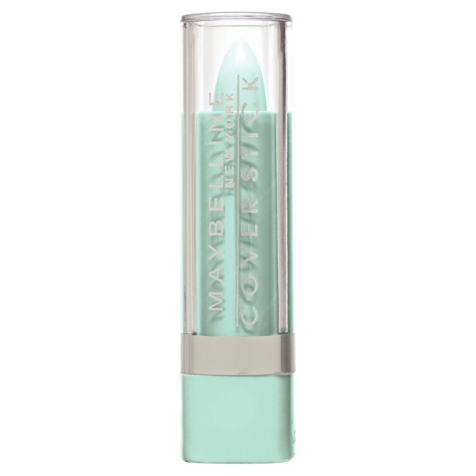 MAYBELLINE cover stick front packaging showing product and green shade for redness control