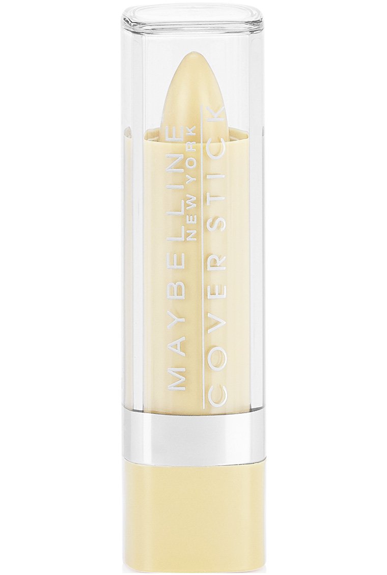 MAYBELLINE cover stick front packaging showing compact yellow corrector benefit
