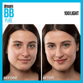 Maybelline Dream Pure close-up label showing 2% salicylic acid and skin‑clearing benefit