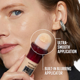MAYBELLINE shade 300 swatch on arm showing true tone match and coverage benefit