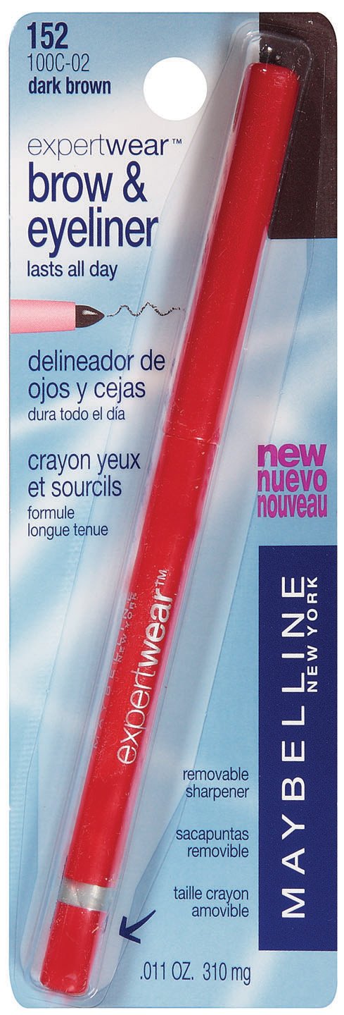 MAYBELLINE pencil front packaging showing slim dual-use tip and travel-ready size