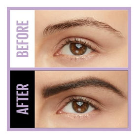 Maybelline before and after brows showing fuller defined arches and natural look