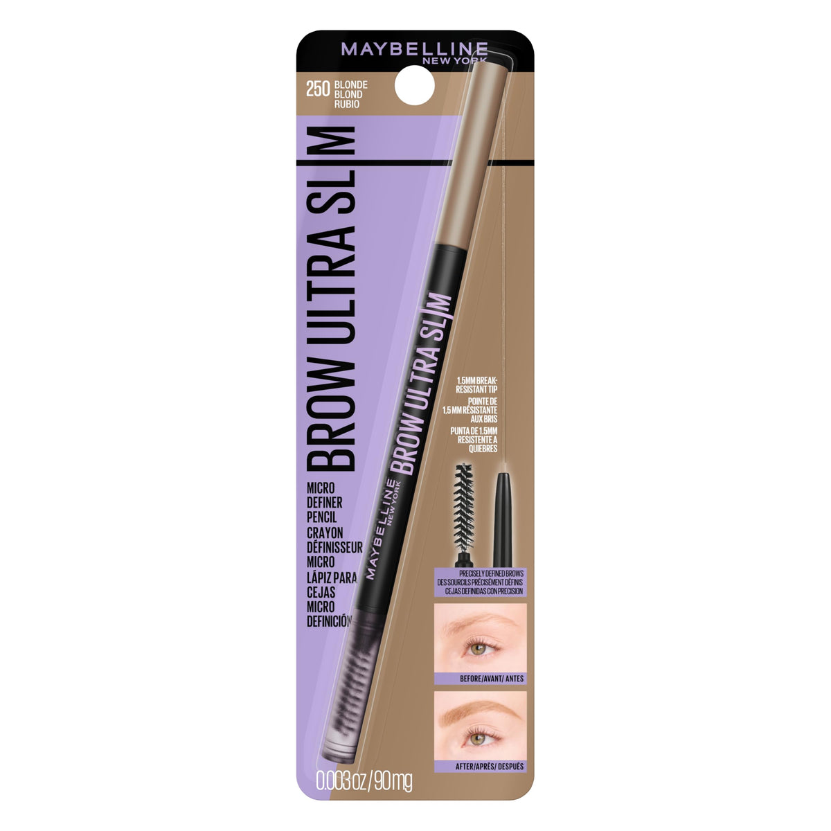 Maybelline Express Brow Blonde front packaging showing product and shade for easy selection