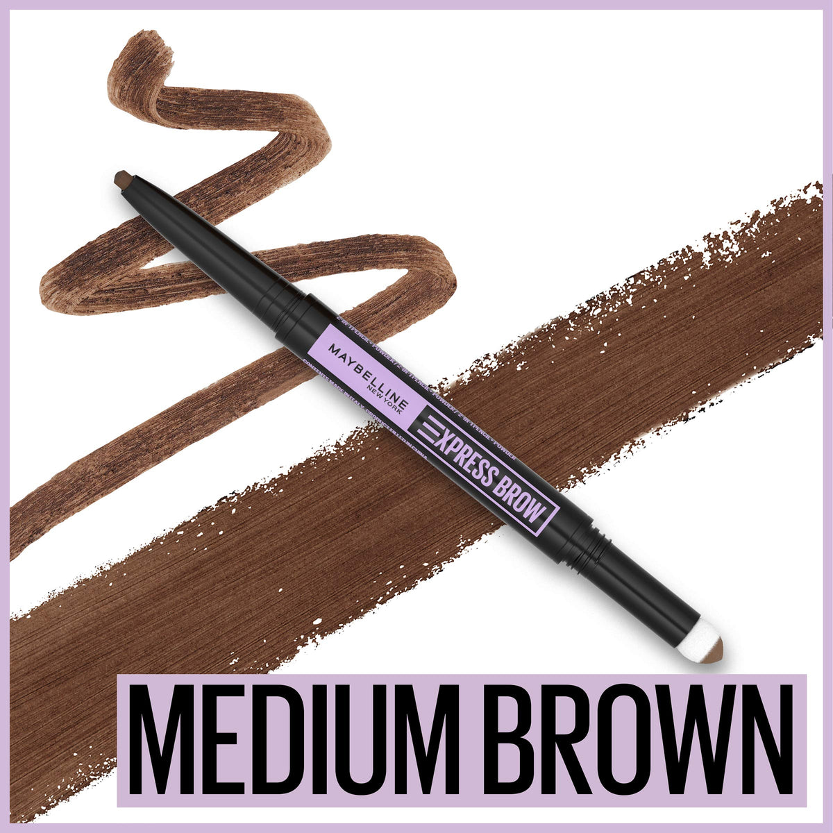 Maybelline express brow dual-ended closeup highlighting convenience and two-in-one functionality