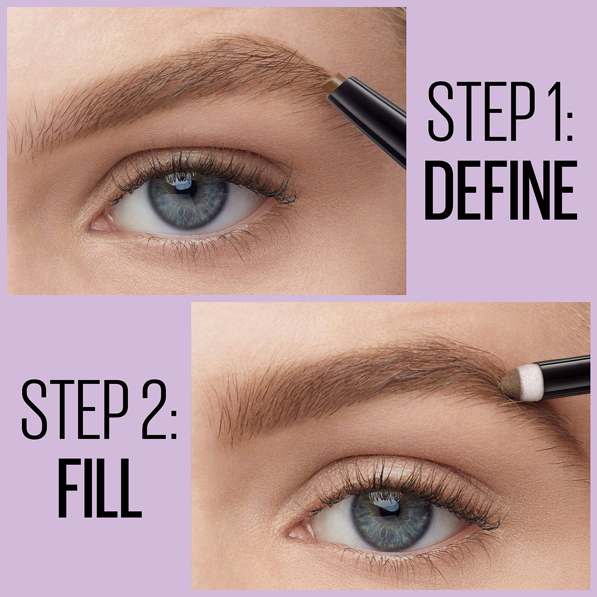 Maybelline dual-ended tool beside ruler showing portable size and on-the-go convenience