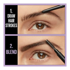 Maybelline pencil inside makeup bag highlighting travel-friendly dual-function design