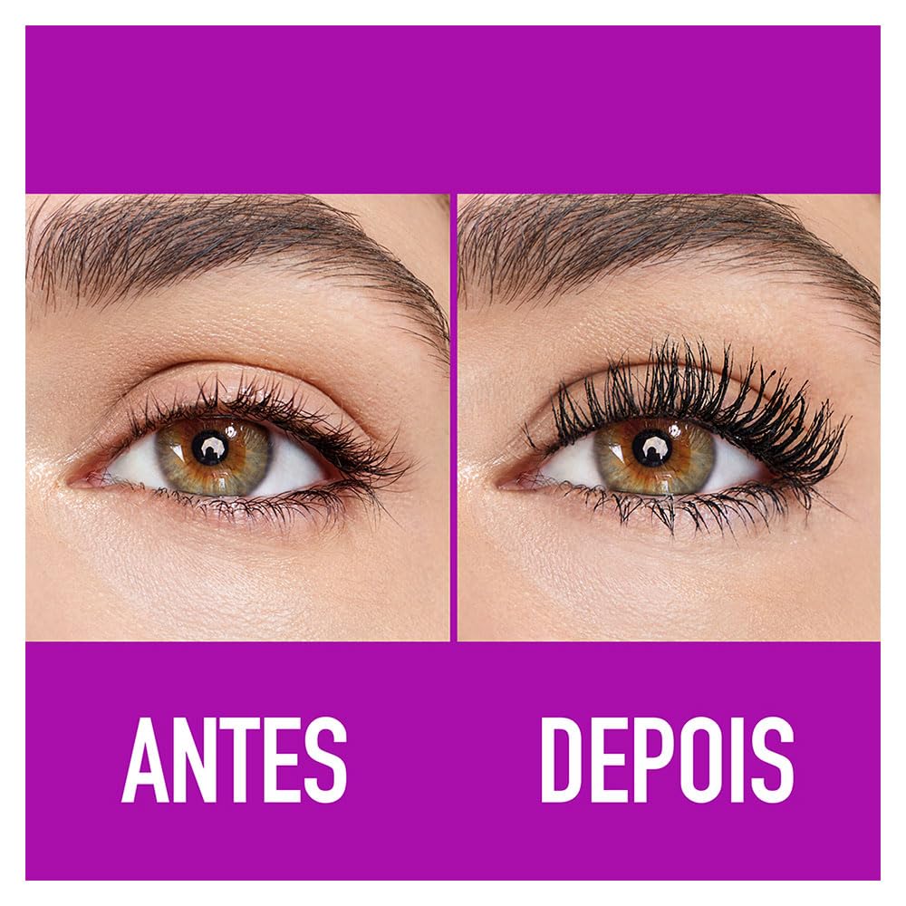 MAYBELLINE before and after lashes demonstrating visible volume and lift