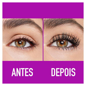 MAYBELLINE before and after lashes demonstrating visible volume and lift