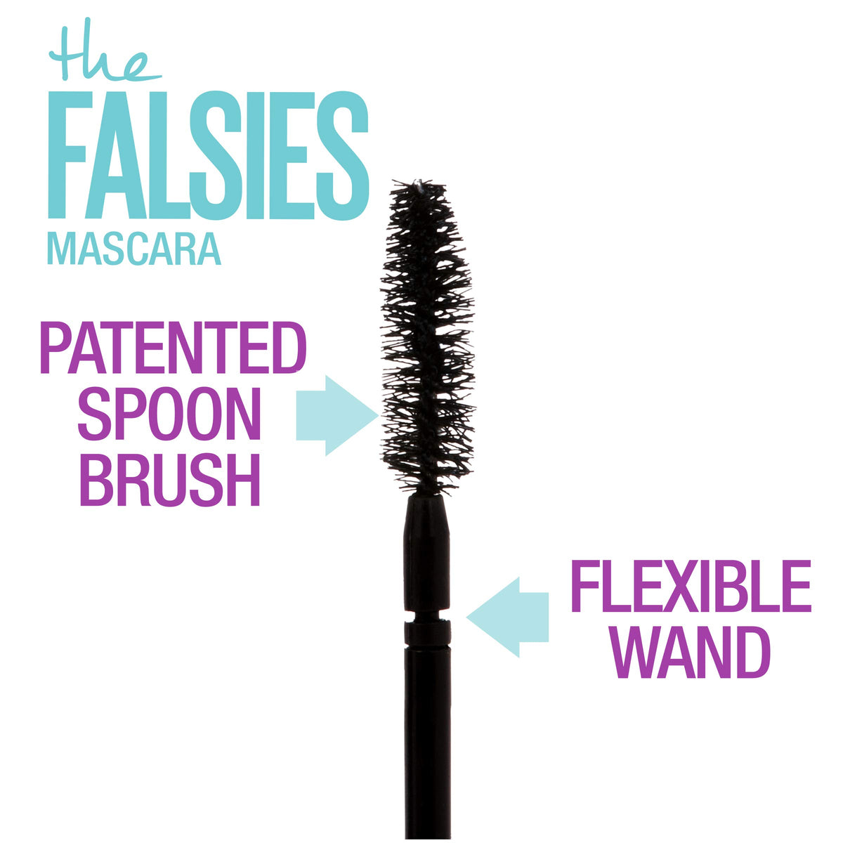 MAYBELLINE brush close-up showing bristle shape for clump-free separation