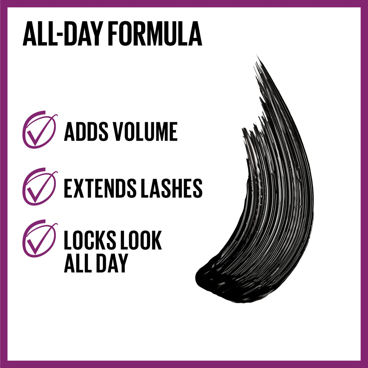 MAYBELLINE close-up of double-curved brush lifting lashes effectively