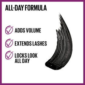 MAYBELLINE close-up of double-curved brush lifting lashes effectively