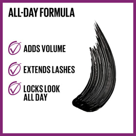 MAYBELLINE brush texture close-up showing fiber pickup for length