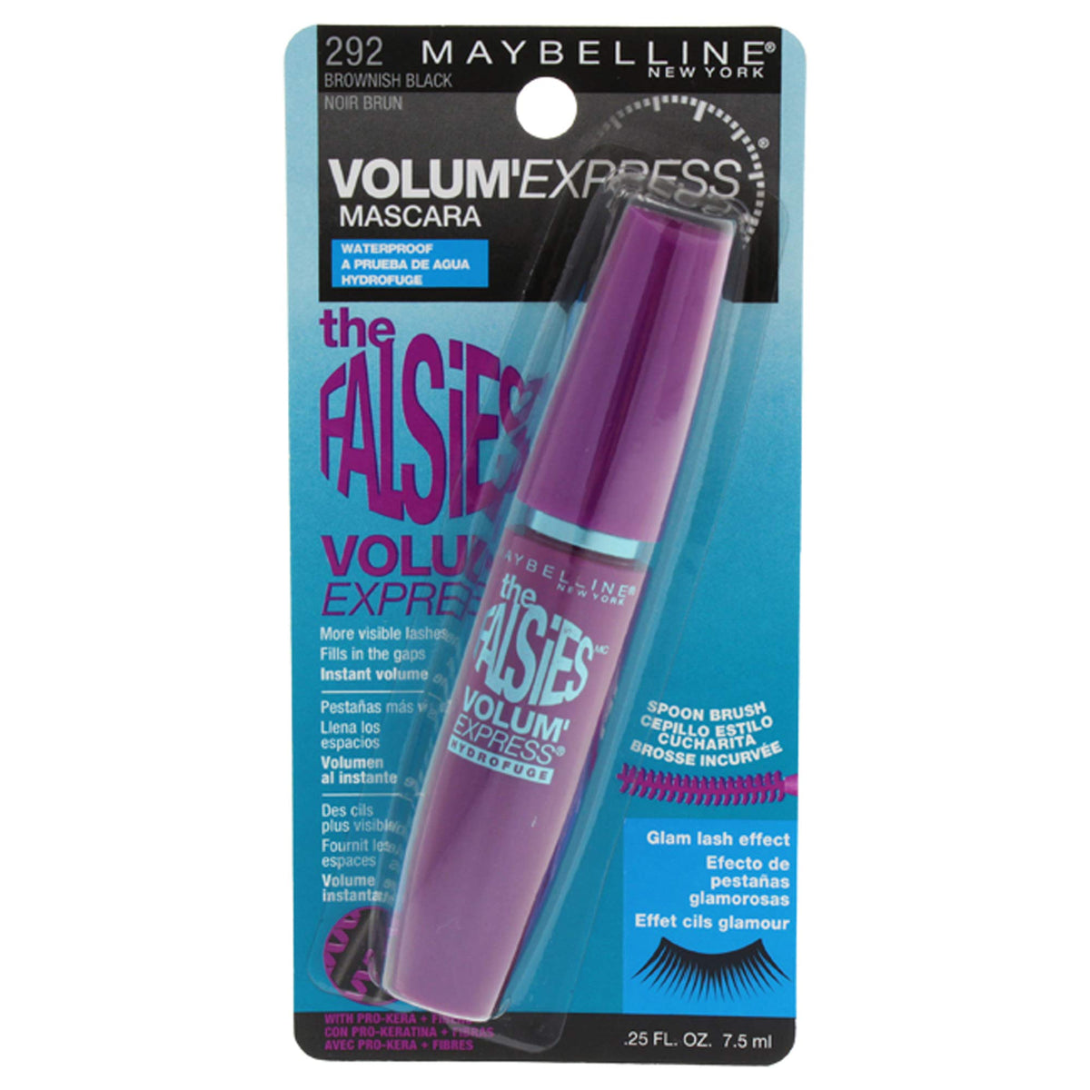 Maybelline Volum' Express The Falsies front packaging showing product name and shade