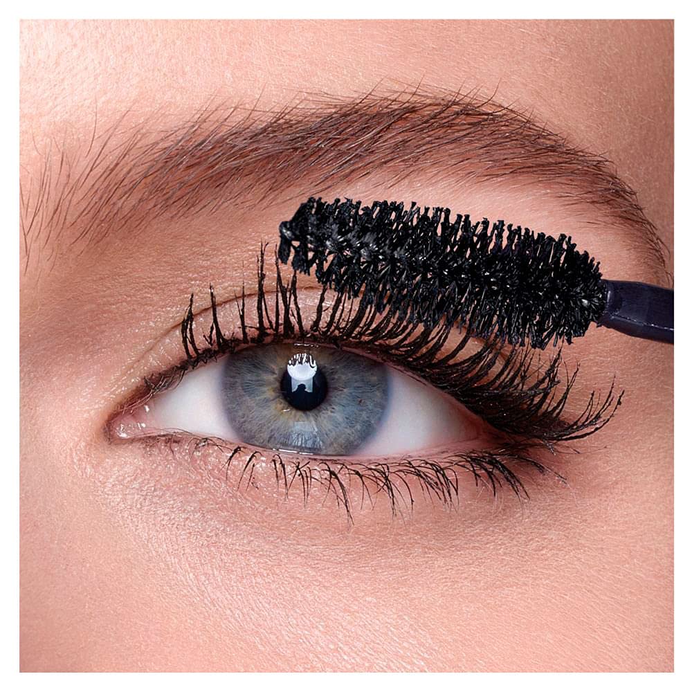 Maybelline mascara used in a lifestyle eye look for dramatic, camera-ready lashes