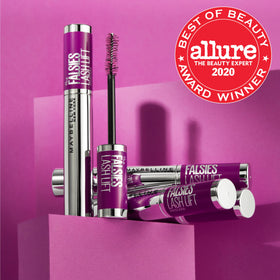 MAYBELLINE model wearing mascara illustrating lifted volumized lashes