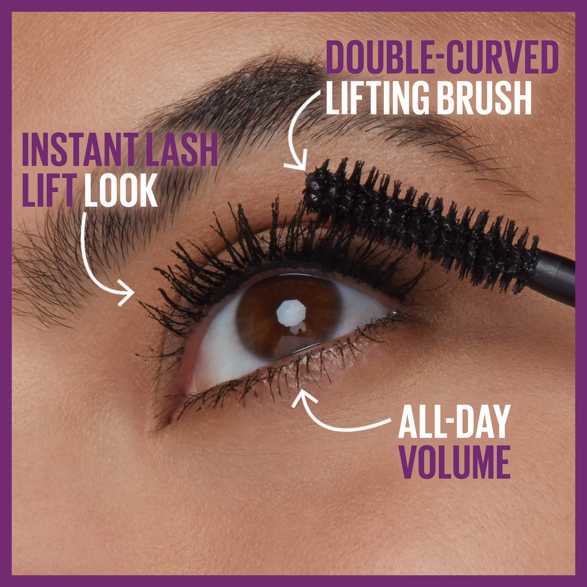 MAYBELLINE mascara tube beside coin for compact size reference