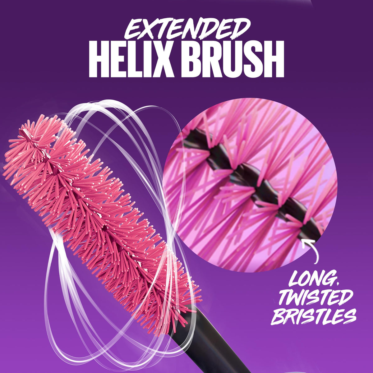 Maybelline hybrid fibers texture detail adding visible lash length