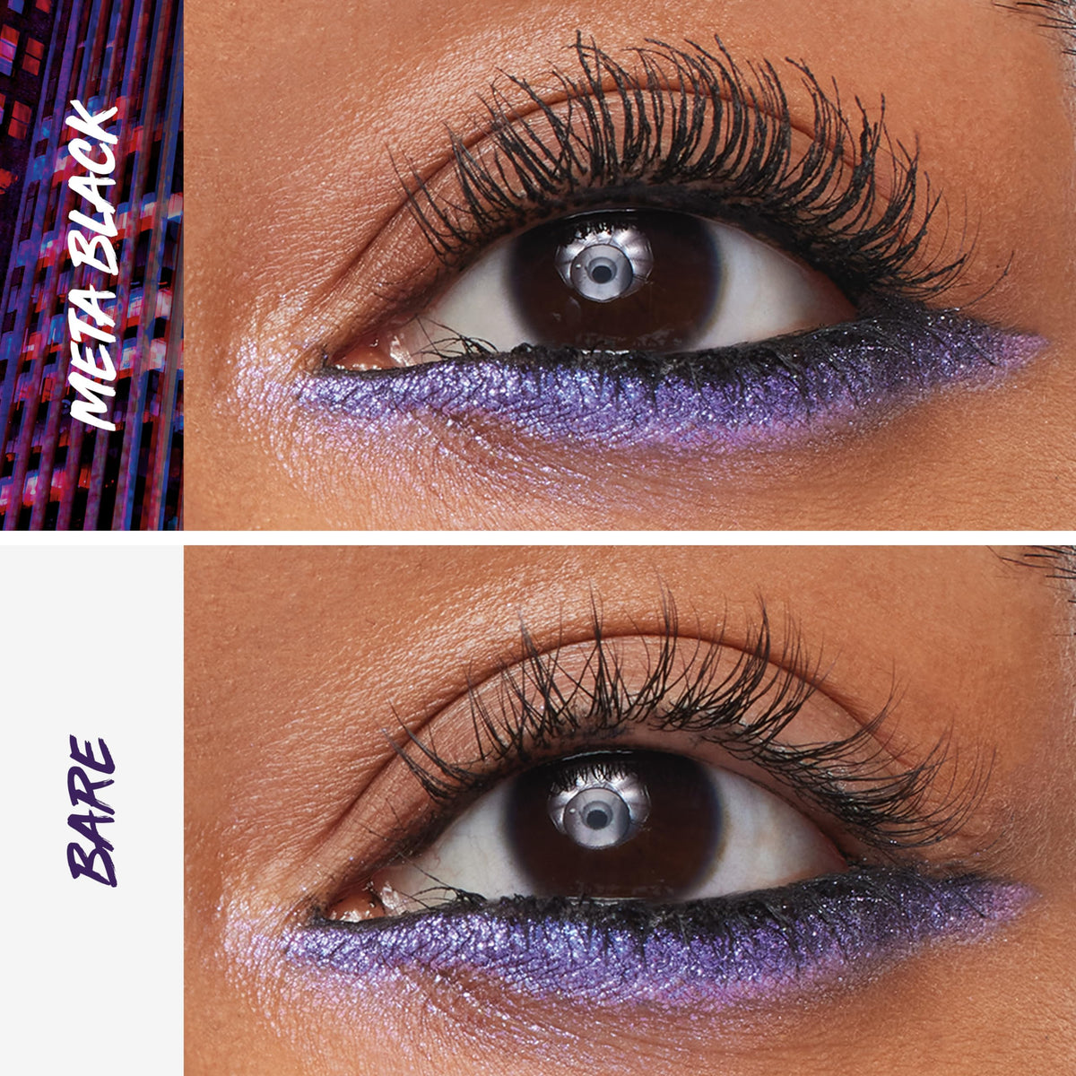 Maybelline helix brush close-up demonstrating even lash coating