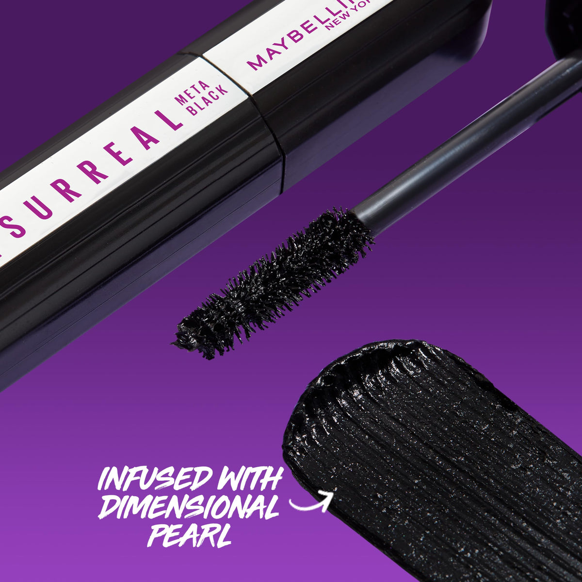 Maybelline mascara applied on model showing dramatic lifted lashes