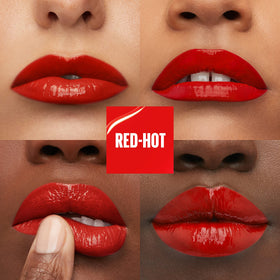 Maybelline swatch on skin showing saturated pigment and true color benefit