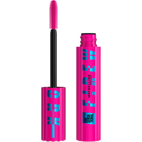 Maybelline front packaging showing Very Black waterproof mascara benefits