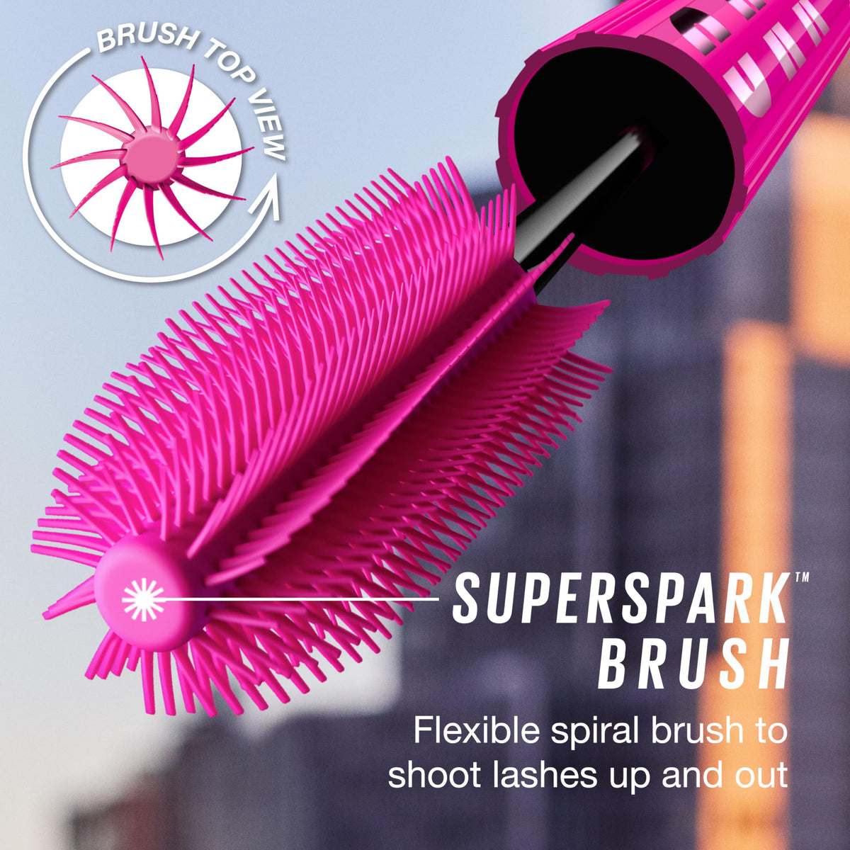 Maybelline Firework before and after lashes showing visible lift length and fan effect