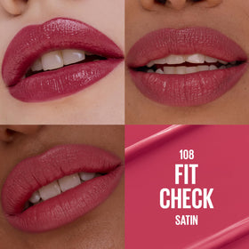 MAYBELLINE close-up of lip-hugging bullet highlighting precise application