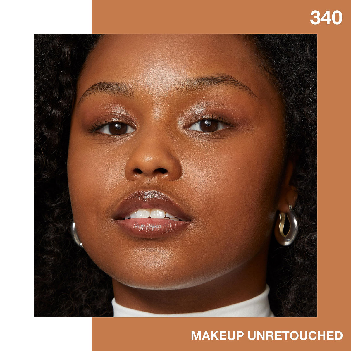 MAYBELLINE before and after portrait showing mattified, natural-looking skin
