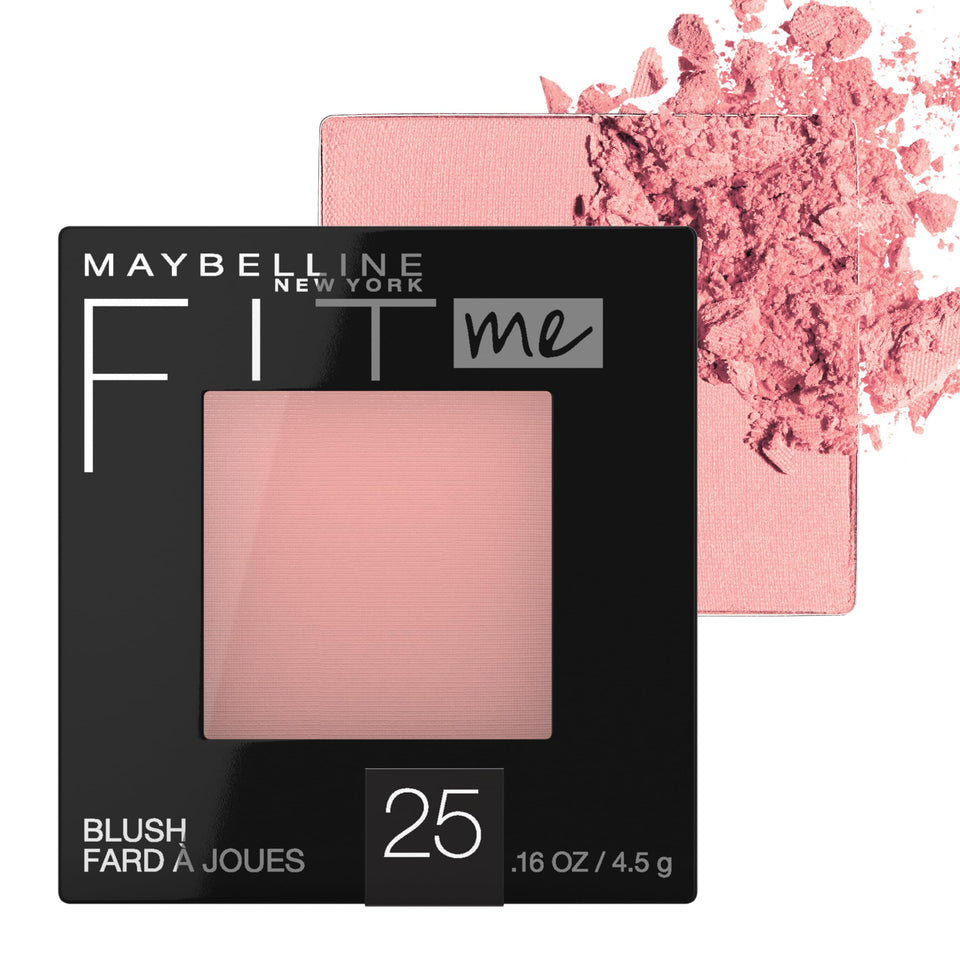 MAYBELLINE front compact showing powder blush and clean packaging benefit: easy storage