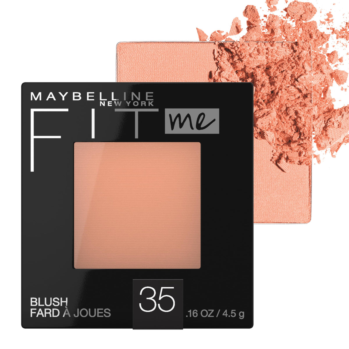Maybelline Fit Me blush front packaging showing compact and shade