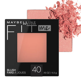 MAYBELLINE front pan showing peach blush and compact for true color match