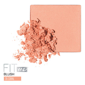 Maybelline Fit Me blush pan close-up highlighting smooth surface