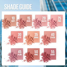 MAYBELLINE blush applied with brush demonstrating even application and control